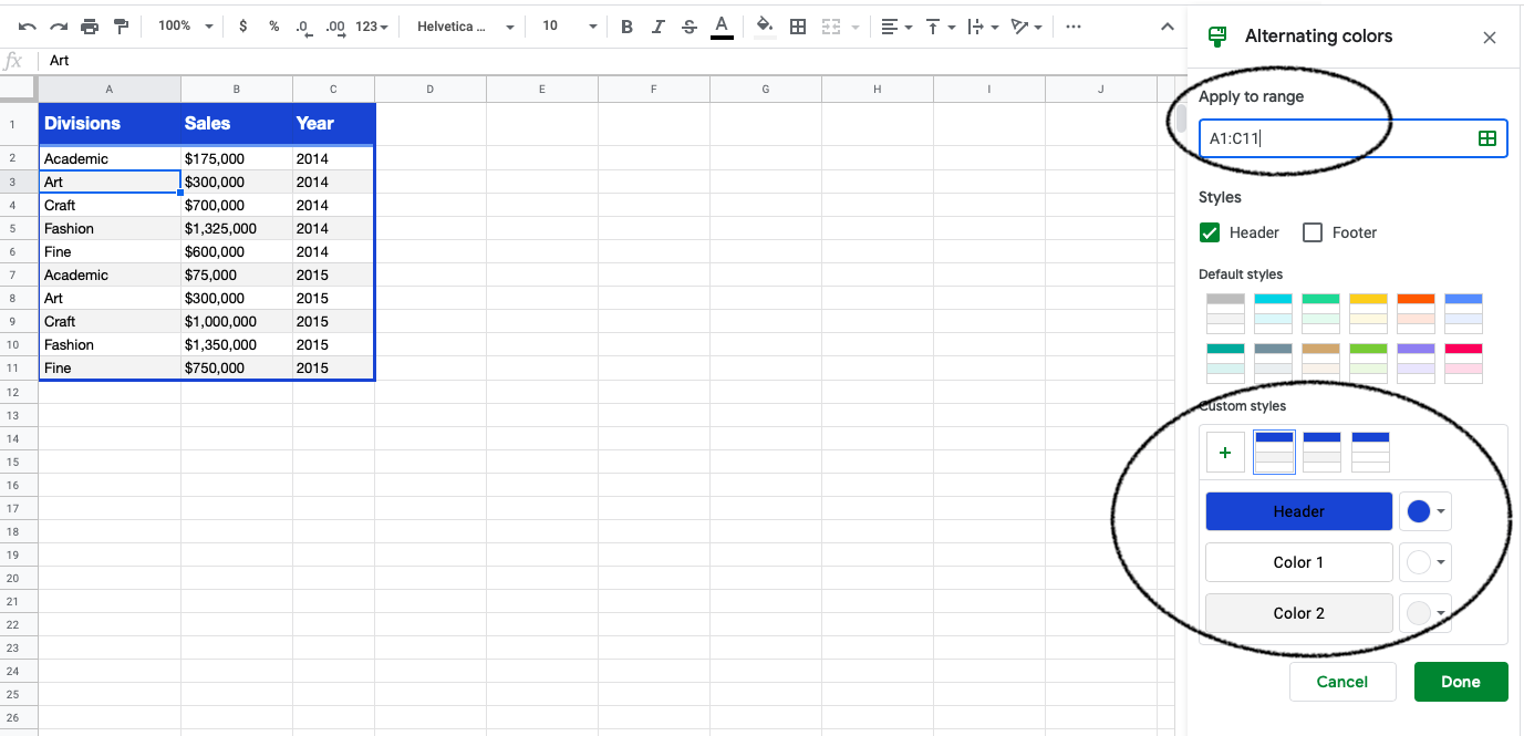 Create professional looking spreadsheet layouts with additional